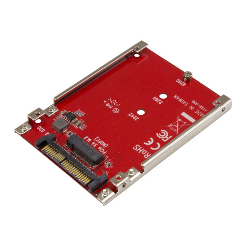StarTech.com StarTech.com M.2 till U.2-adapter - För M.2 PCIe NVMe SSD-enheter - PCIe M.2-enhet till 2,5-tums U.2 (SFF-8639) värdadapter - M2 SSD-konverterare, röd - gränssnittsadapter - M.2 Card - U.2