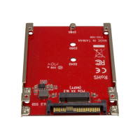 Produktbild för StarTech.com M.2 till U.2-adapter - För M.2 PCIe NVMe SSD-enheter - PCIe M.2-enhet till 2,5-tums U.2 (SFF-8639) värdadapter - M2 SSD-konverterare, röd - gränssnittsadapter - M.2 Card - U.2