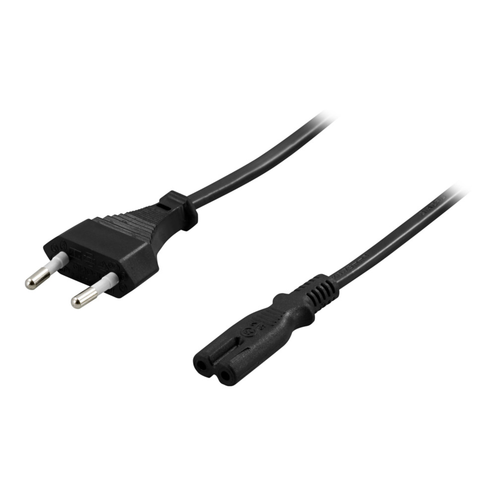 Produktbild för DELTACO DEL-109AM - strömkabel - Eurokontakt till power IEC 60320 C7 - 3 m