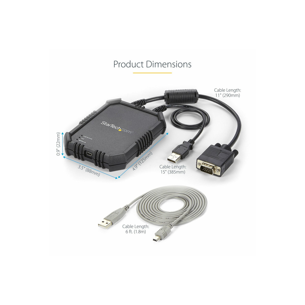 Produktbild för Startech Bärbar dator-till-server-KVM-konsol med tåligt hölje - omkopplare för tangentbord/video/mus - 1 portar