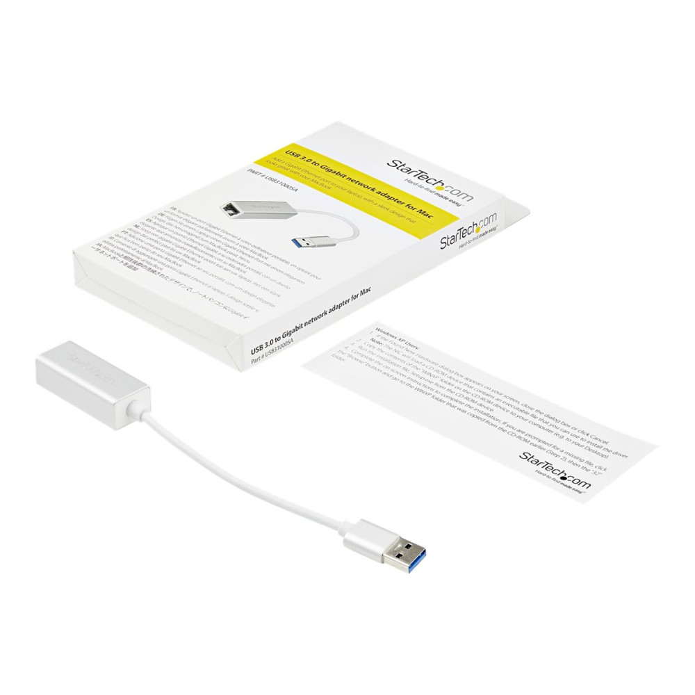 Produktbild för Startech USB 3.0 till Gigabit-nätverksadapter - silver - nätverksadapter - USB 3.0 - Gigabit Ethernet x 1
