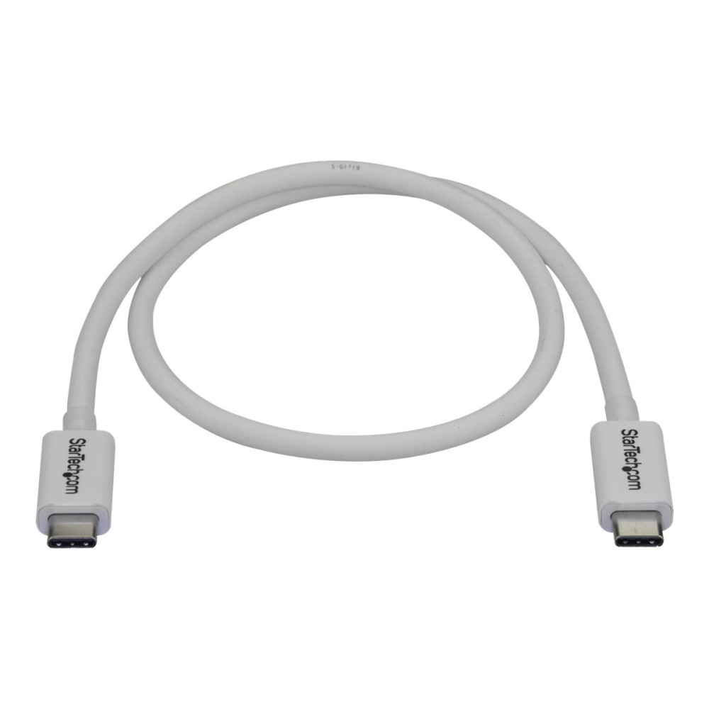 Produktbild för StarTech.com 1.6ft (50cm) Thunderbolt 3 Cable, 40Gbps, 100W PD, 4K/5K Video, Thunderbolt-Certified, Compatible w/ TB4/USB 3.2/DisplayPort - Thunderbolt-kabel - USB-C till USB-C - 50 cm