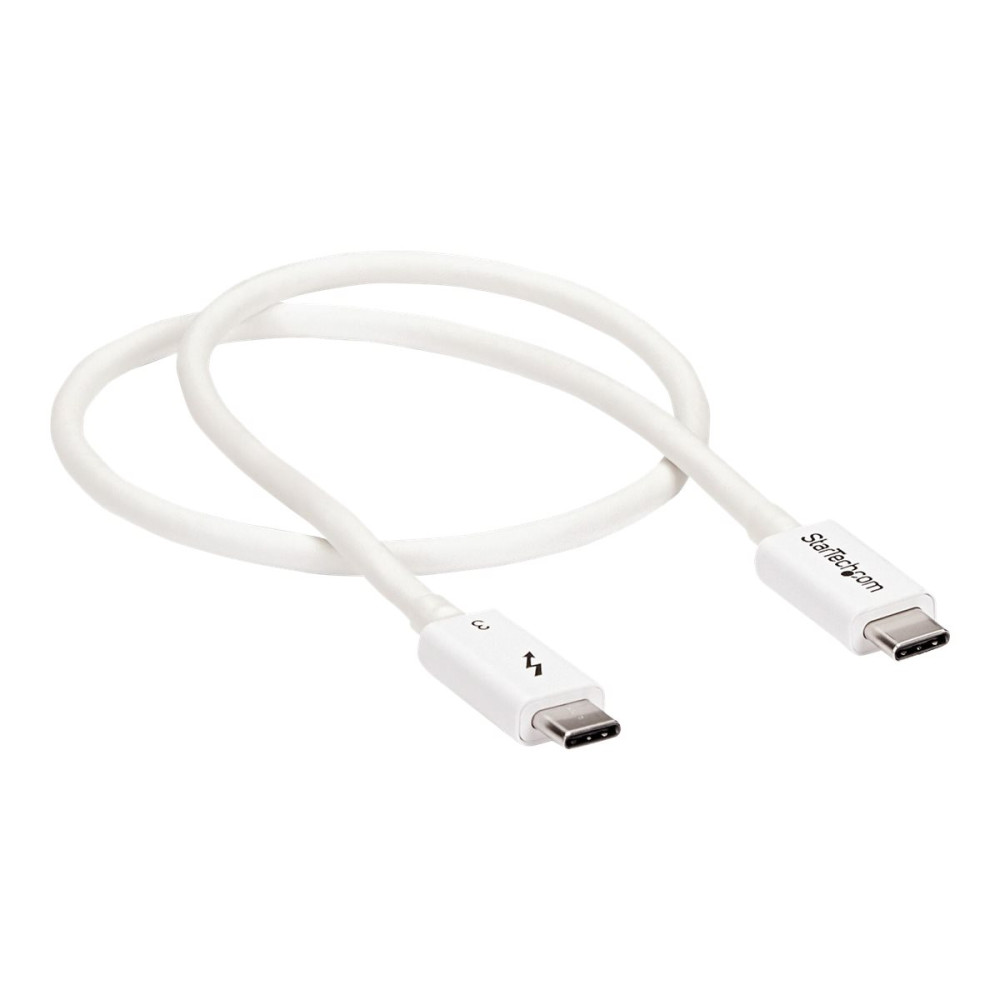 Produktbild för StarTech.com 1.6ft (50cm) Thunderbolt 3 Cable, 40Gbps, 100W PD, 4K/5K Video, Thunderbolt-Certified, Compatible w/ TB4/USB 3.2/DisplayPort - Thunderbolt-kabel - USB-C till USB-C - 50 cm