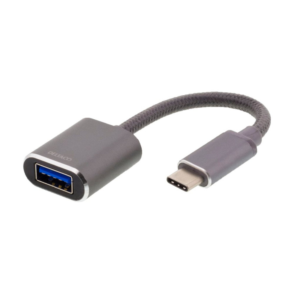 Produktbild för DELTACO - USB typ C-adapter - 24 pin USB-C till USB typ A - 11 cm
