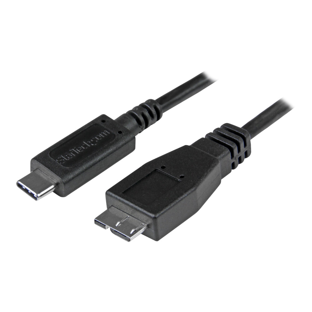 Produktbild för StarTech USB C to Micro USB Cable 0.5m - USB 3.1 Type C to Micro USB Type B Cable - Micro USB 3.1 to USB-C - Thunderbolt 3 Compatible (USB31CUB50CM) - USB typ C-kabel - USB-C till Micro-USB typ B - 50 cm