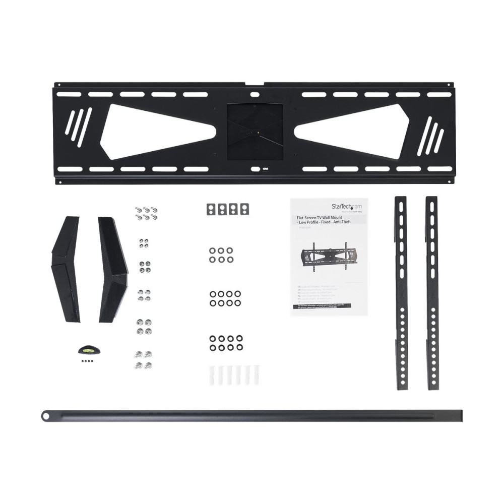 Produktbild för StarTech.com Low Profile TV Mount - Fixed - Anti Theft - Flat Screen TV Wall Mount for 37" to 75" TVs - VESA Wall Mount (FPWFXBAT) monteringssats - för platt panel - svart