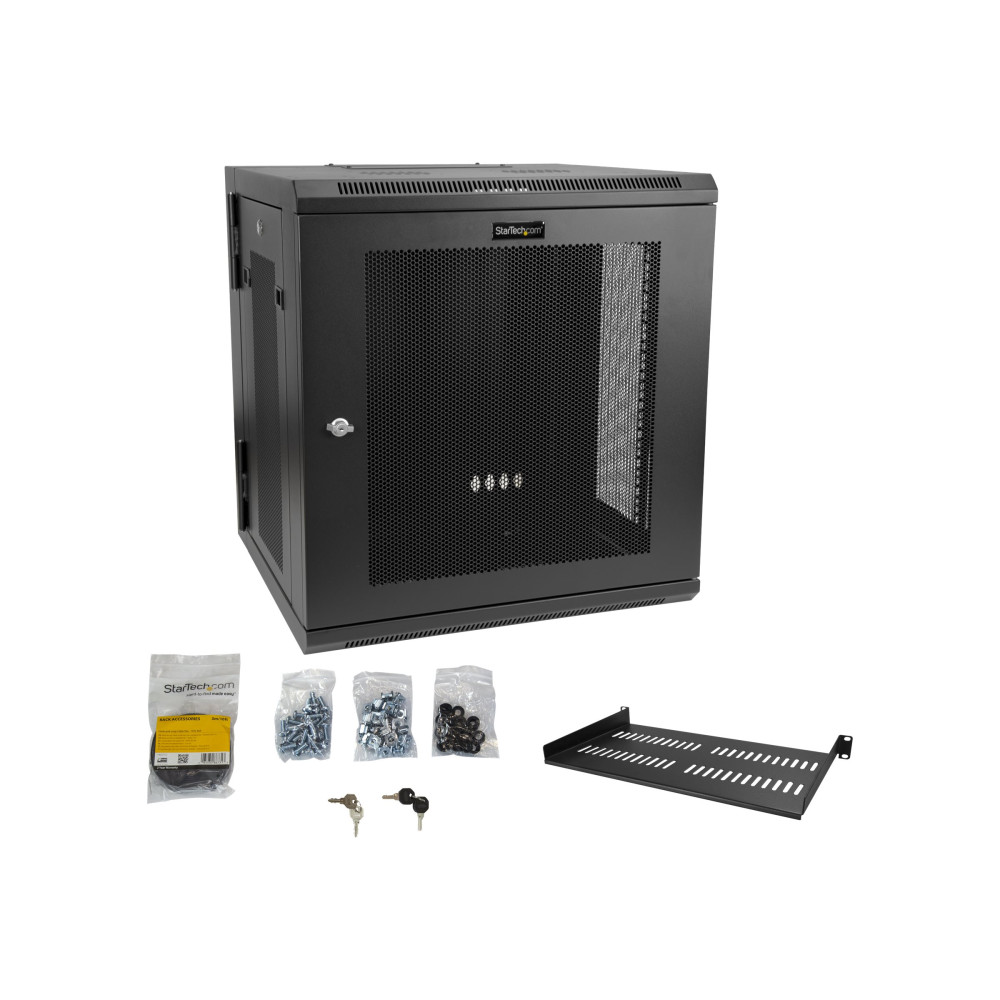 Produktbild för StarTech.com 12U väggmonterat serverrackskåp -  20 tum (50,08 cm) djupt skåp - med gångjärnsupphängning - rackmonteringsskåp - 12U
