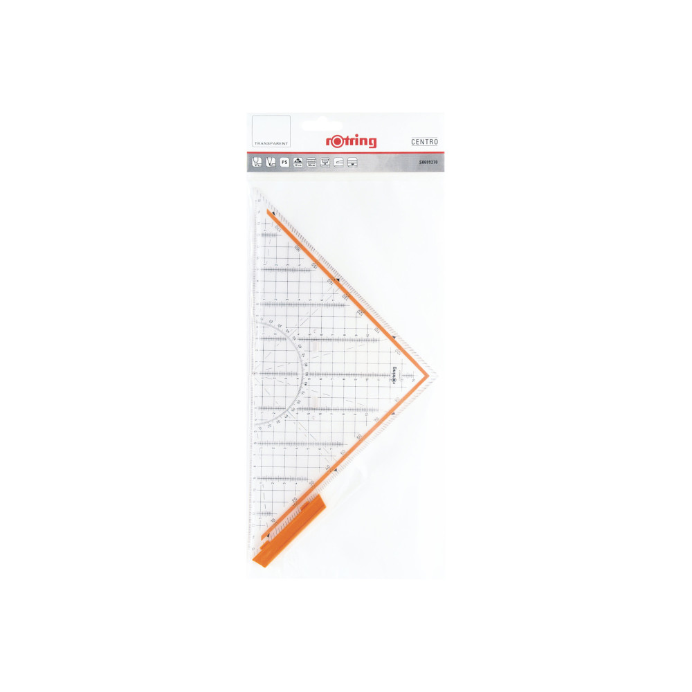Produktbild för Rotring Centro Professional Set Square - triangel - 32 cm - CrystalClear - plast