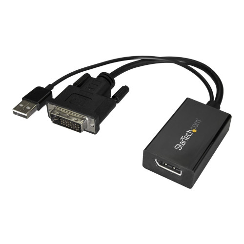 StarTech.com StarTech DVI till DisplayPort-adapter med USB-ström - 1920 x 1200 - videokort - DVI-D till DisplayPort