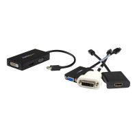Produktbild för Startech A/V-reseadapter: 3-i-1 Mini DisplayPort till VGA-, DVI- eller HDMI-konverterare - videokort - Mini DisplayPort / HDMI / DVI / VGA - 27 cm