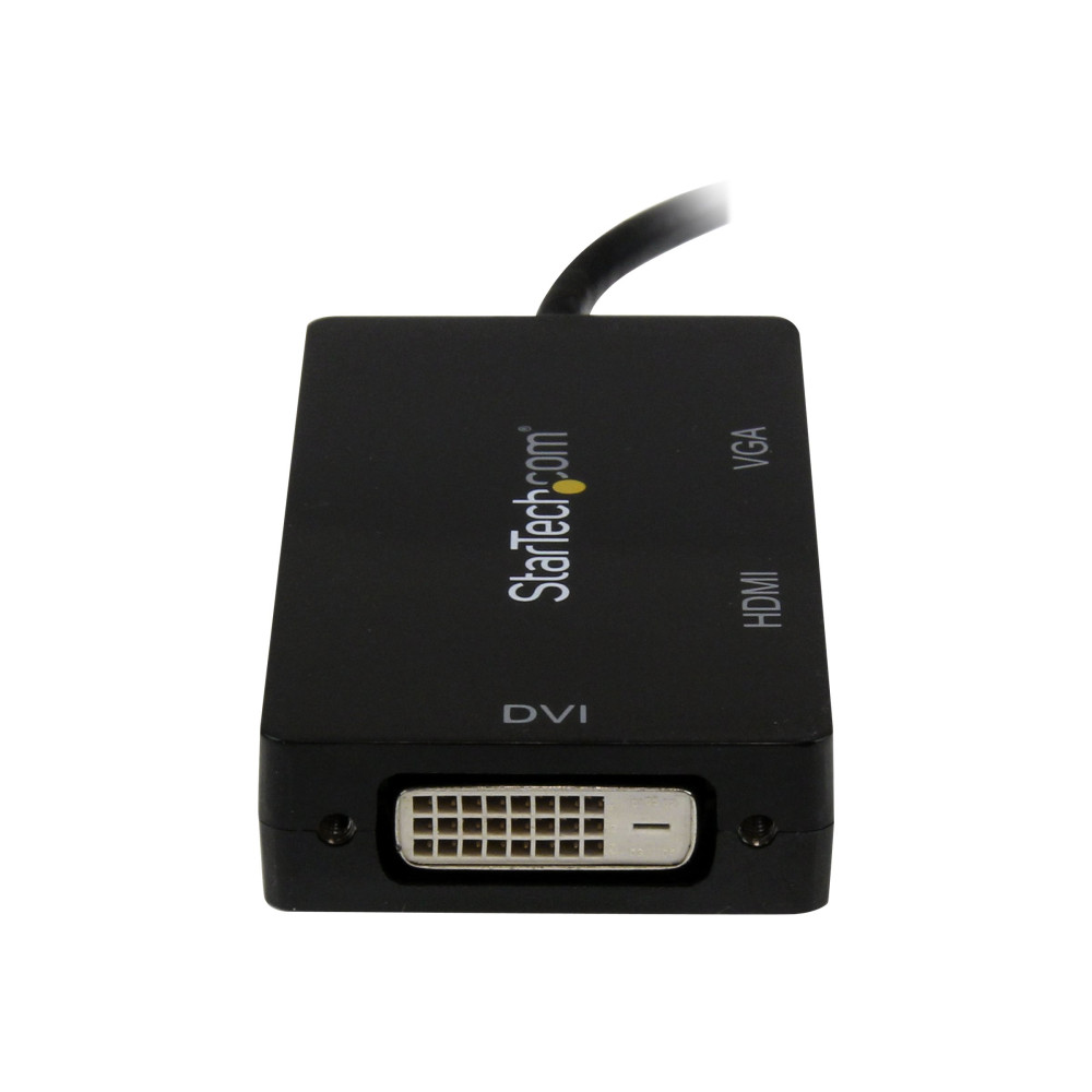 Produktbild för Startech A/V-reseadapter: 3-i-1 Mini DisplayPort till VGA-, DVI- eller HDMI-konverterare - videokort - Mini DisplayPort / HDMI / DVI / VGA - 27 cm