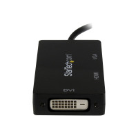 Produktbild för Startech A/V-reseadapter: 3-i-1 Mini DisplayPort till VGA-, DVI- eller HDMI-konverterare - videokort - Mini DisplayPort / HDMI / DVI / VGA - 27 cm