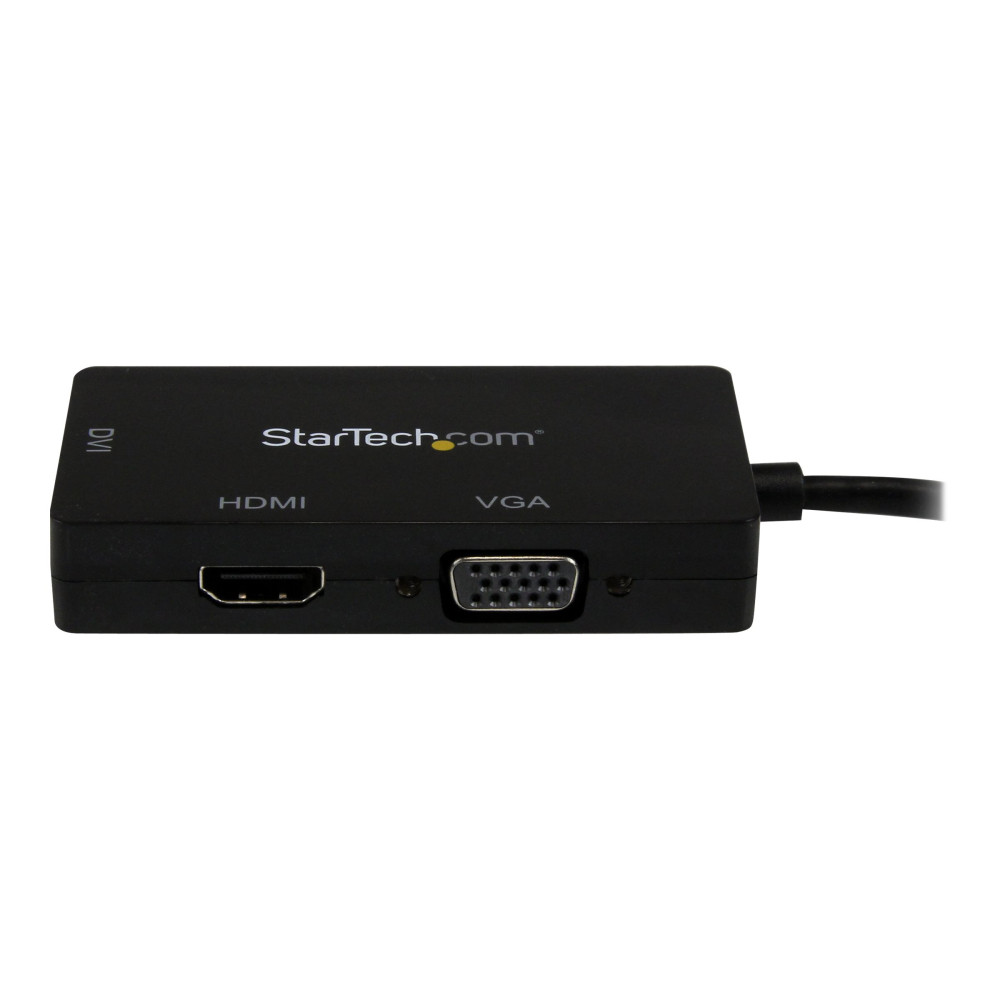 Produktbild för Startech A/V-reseadapter: 3-i-1 Mini DisplayPort till VGA-, DVI- eller HDMI-konverterare - videokort - Mini DisplayPort / HDMI / DVI / VGA - 27 cm