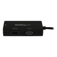 Produktbild för Startech A/V-reseadapter: 3-i-1 Mini DisplayPort till VGA-, DVI- eller HDMI-konverterare - videokort - Mini DisplayPort / HDMI / DVI / VGA - 27 cm