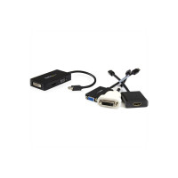 Produktbild för Startech A/V-reseadapter: 3-i-1 Mini DisplayPort till VGA-, DVI- eller HDMI-konverterare - videokort - Mini DisplayPort / HDMI / DVI / VGA - 27 cm