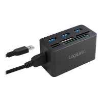 Produktbild för LogiLink USB 3.0 Hub with All-in-One Card Reader - hubb - 3 portar