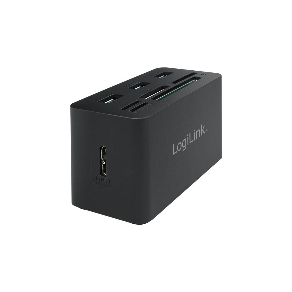 Produktbild för LogiLink USB 3.0 Hub with All-in-One Card Reader - hubb - 3 portar