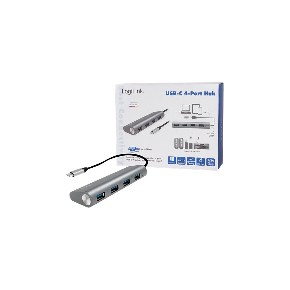 Produktbild för LogiLink USB-C 3.1 hub, 4 port - hubb - 4 portar