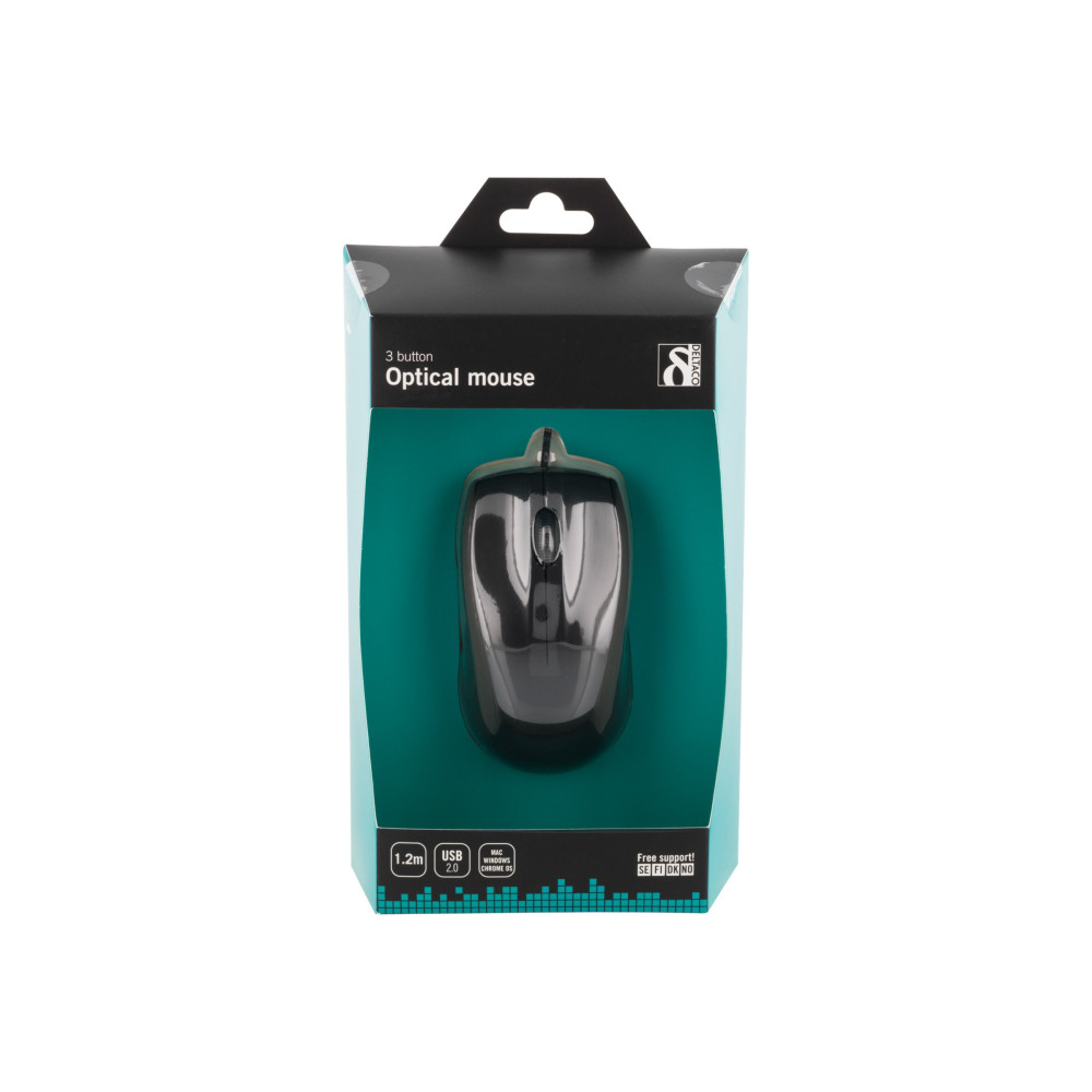 Produktbild för DELTACO MS-711 - mus - USB 2.0 - svart
