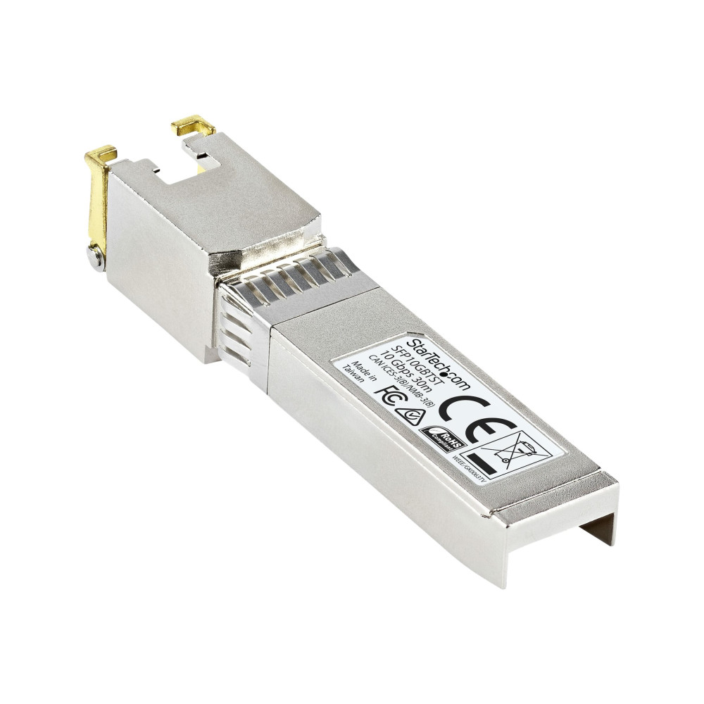 Produktbild för StarTech.com MSA-kompatibel SFP+-sändarmodul - 10GBASE-T - SFP+ sändar/mottagarmodul - 10GbE - TAA-kompatibel