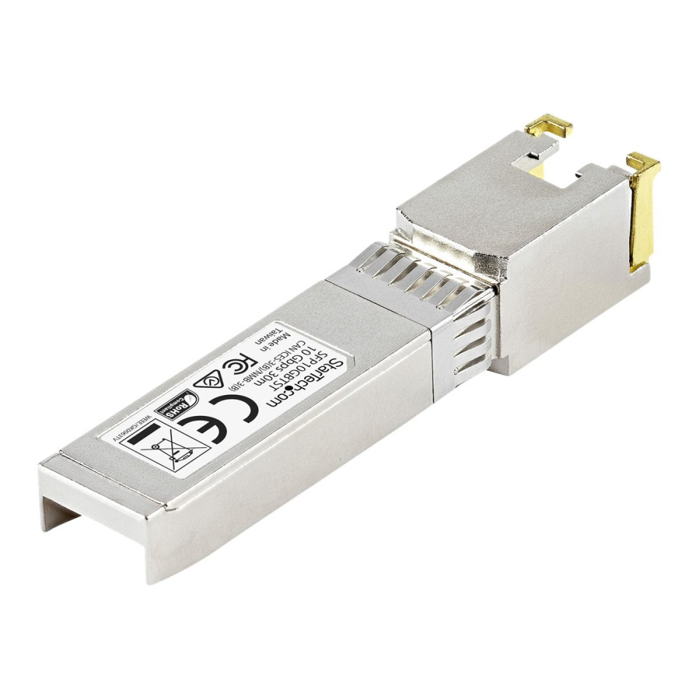 Produktbild för StarTech.com MSA-kompatibel SFP+-sändarmodul - 10GBASE-T - SFP+ sändar/mottagarmodul - 10GbE - TAA-kompatibel