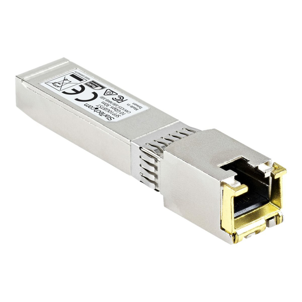 Produktbild för StarTech.com MSA-kompatibel SFP+-sändarmodul - 10GBASE-T - SFP+ sändar/mottagarmodul - 10GbE - TAA-kompatibel