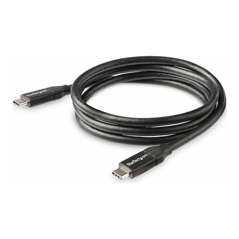 Produktbild för StarTech USB-C till USB-C-kabel med 5A PD - M/M - 1 m - USB 2.0 - USB-IF-certifierad - USB typ C-kabel - USB-C till USB-C - 1 m
