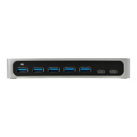 Produktbild för StarTech.com USB C-hubb med 7 portar och med snabbladdningsport - USB-C till 5x USB-A 2x USB-C (USB 3.0 SuperSpeed 5 Gbps) - Strömförsörjd USB 3.1 Gen 1 Type-C-hubb med strömadapter - Bärbar/stationär datorhubb - hubb - 7 portar