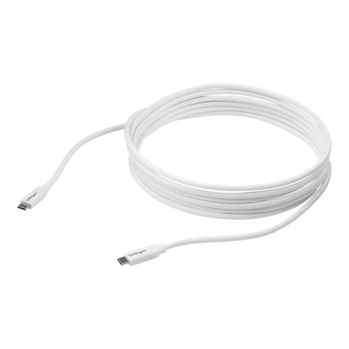 StarTech.com StarTech USB C to USB C Cable - 13 ft / 4m - 5A PD - M/M - White - USB 2.0 - USB-IF Certified - USB Type C Cable - USB C Charging Cable (USB2C5C4MW) - USB typ C-kabel - USB-C till USB-C - 4 m