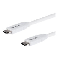 Produktbild för StarTech USB C to USB C Cable - 13 ft / 4m - 5A PD - M/M - White - USB 2.0 - USB-IF Certified - USB Type C Cable - USB C Charging Cable (USB2C5C4MW) - USB typ C-kabel - USB-C till USB-C - 4 m