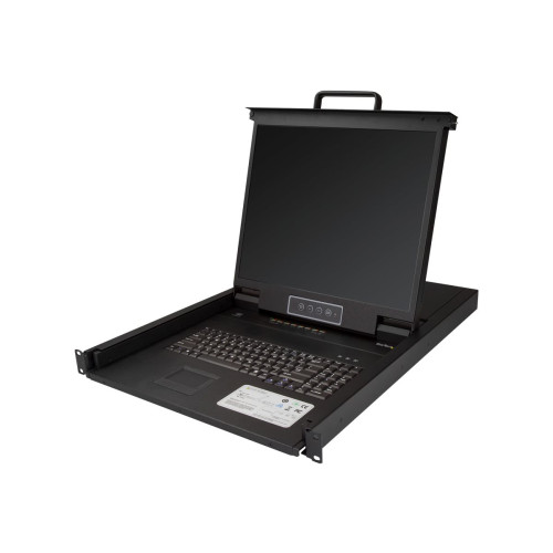 StarTech.com StarTech.com 8-ports rackmonterad KVM-konsol med 1,8 m kablar - Integrerad KVM-switch med 19-tums LCD-skärm - 1U LCD KVM-låda - OSD KVM - Hållbar 50 000 MTBF - USB + VGA-support - KVM-konsol - 19"