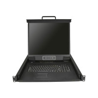 Produktbild för StarTech.com 8-ports rackmonterad KVM-konsol med 1,8 m kablar - Integrerad KVM-switch med 19-tums LCD-skärm - 1U LCD KVM-låda - OSD KVM - Hållbar 50 000 MTBF - USB + VGA-support - KVM-konsol - 19"