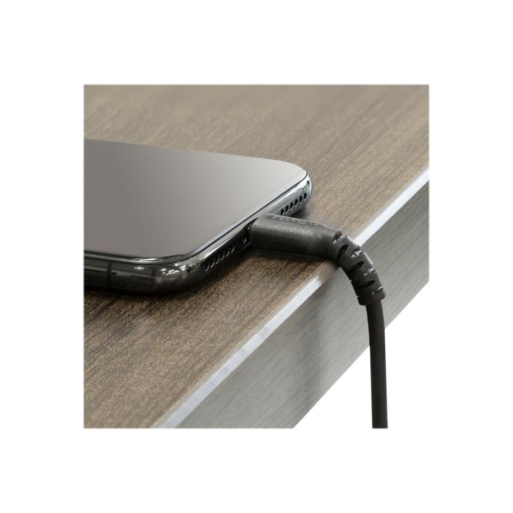 Produktbild för StarTech.com 1m tålig svart USB-A till Blixtkabel - Tungt, robust aramifiber USB typ A till Blixtladdare/synkron strömsladd - Apple MFi-certifierad iPad/iPhone 12 - Lightning-kabel - Lightning / USB - 1 m