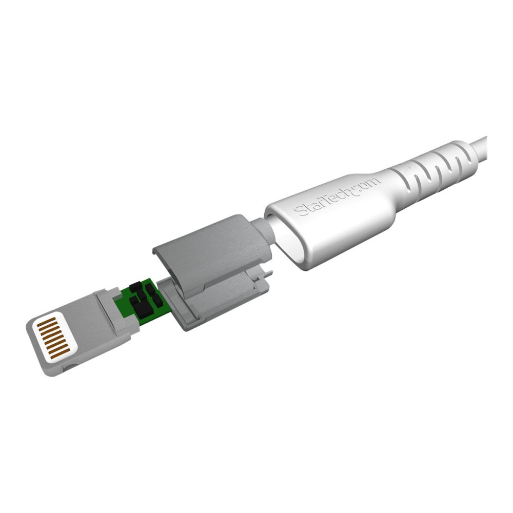 Produktbild för StarTech.com 1m tålig vitt USB-A till Blixtkabel - Tungt, robust aramifiber USB typ A till Blixtladdare/synkron strömsladd - Apple MFi-certifierad iPad/iPhone 12 - Lightning-kabel - Lightning / USB - 1 m