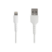 Produktbild för StarTech.com 1m tålig vitt USB-A till Blixtkabel - Tungt, robust aramifiber USB typ A till Blixtladdare/synkron strömsladd - Apple MFi-certifierad iPad/iPhone 12 - Lightning-kabel - Lightning / USB - 1 m
