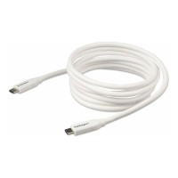 Produktbild för StarTech USB C to USB C Cable - 6 ft / 2m - 5A PD - M/M - White - USB 2.0 - USB-IF Certified - USB Type C Cable - USB C Charging Cable (USB2C5C2MW) - USB typ C-kabel - USB-C till USB-C - 2 m