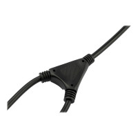 Produktbild för StarTech 2m (6ft) Computer Power Cord, 18AWG, EU Schuko to 2x C13 Power Cord, 10A 250V, Black Replacement AC Cord, TV/Monitor Power Cable, Schuko CEE 7/7 to IEC 60320 2x C13 Power Cord - PC Power Supply Cable - strömkabel - power CEE 7/7 till power IEC 60