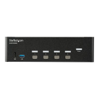 Produktbild för StarTech.com StarTech.com 4-Port Dual Monitor HDMI KVM Switch with Audio & USB 3.0 hub - 4K 30Hz - 4 PC Mac Computer KVM Switch Box for HDMI Display (SV431DHD4KU) - omkopplare för tangentbord/video/mus/ljud/USB - 4 portar - rackmonterbar