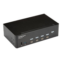 Produktbild för StarTech.com StarTech.com 4-Port Dual Monitor HDMI KVM Switch with Audio & USB 3.0 hub - 4K 30Hz - 4 PC Mac Computer KVM Switch Box for HDMI Display (SV431DHD4KU) - omkopplare för tangentbord/video/mus/ljud/USB - 4 portar - rackmonterbar