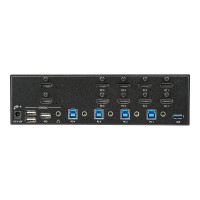 Produktbild för StarTech.com StarTech.com 4-Port Dual Monitor HDMI KVM Switch with Audio & USB 3.0 hub - 4K 30Hz - 4 PC Mac Computer KVM Switch Box for HDMI Display (SV431DHD4KU) - omkopplare för tangentbord/video/mus/ljud/USB - 4 portar - rackmonterbar