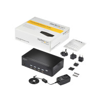 Produktbild för StarTech.com StarTech.com 4-Port Dual Monitor HDMI KVM Switch with Audio & USB 3.0 hub - 4K 30Hz - 4 PC Mac Computer KVM Switch Box for HDMI Display (SV431DHD4KU) - omkopplare för tangentbord/video/mus/ljud/USB - 4 portar - rackmonterbar
