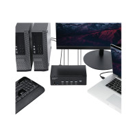Produktbild för StarTech.com StarTech.com 4-Port Dual Monitor HDMI KVM Switch with Audio & USB 3.0 hub - 4K 30Hz - 4 PC Mac Computer KVM Switch Box for HDMI Display (SV431DHD4KU) - omkopplare för tangentbord/video/mus/ljud/USB - 4 portar - rackmonterbar