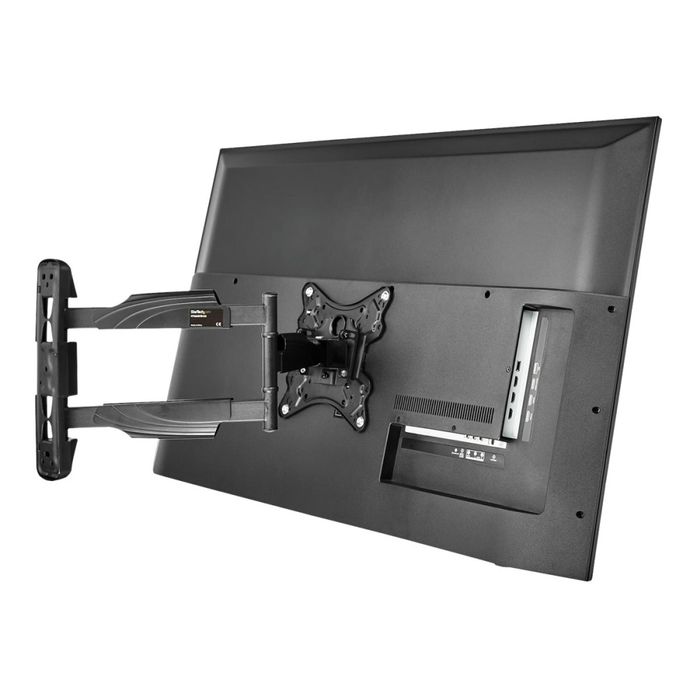 Produktbild för Startech Fullt rörligt TV-väggfäste - 32-55 tums (35 kg) VESA-skärmar - Universellt TV-väggfäste med låg profil för platta skärmar - Kraftig och justerbar ledad arm som kan lutas/vridas monteringssats - för TV - svart