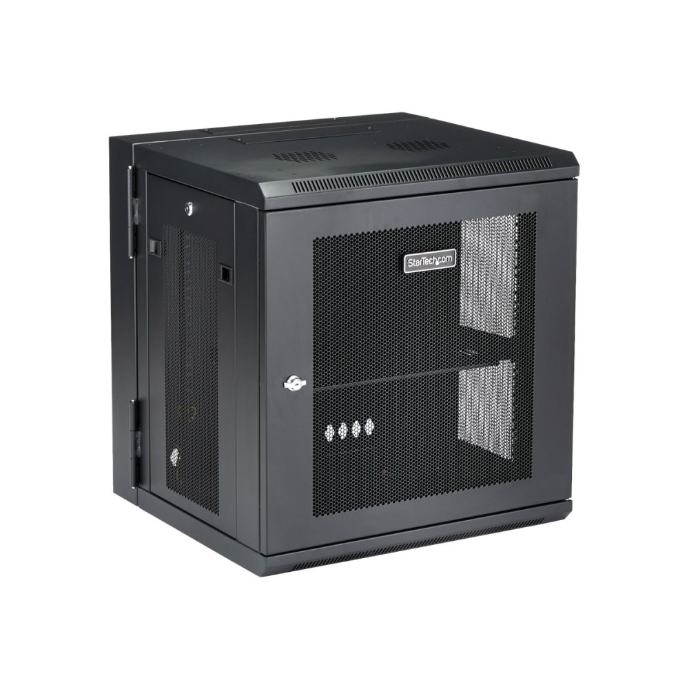 Produktbild för StarTech.com 12U väggmonterat serverrackskåp - upp till 16 tum (40,6 cm) djupt - gångjärnsupphängning - rackmonteringsskåp - 12U