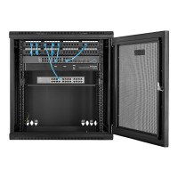 Produktbild för StarTech.com 12U väggmonterat serverrackskåp - upp till 16 tum (40,6 cm) djupt - gångjärnsupphängning - rackmonteringsskåp - 12U
