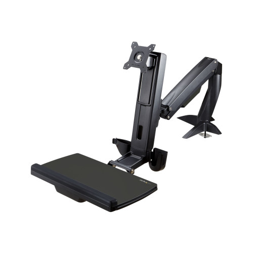 StarTech.com StarTech.com Sit Stand Monitor Arm, Desk Mount Adjustable Sit-Stand Workstation Arm for Single 34" VESA Mount Display, Ergonomic Articulating Standing Desk Converter with Keyboard Tray - Stand Up Office Desk (ARMSTSCP1) monteringssats - för bildskärm/tang