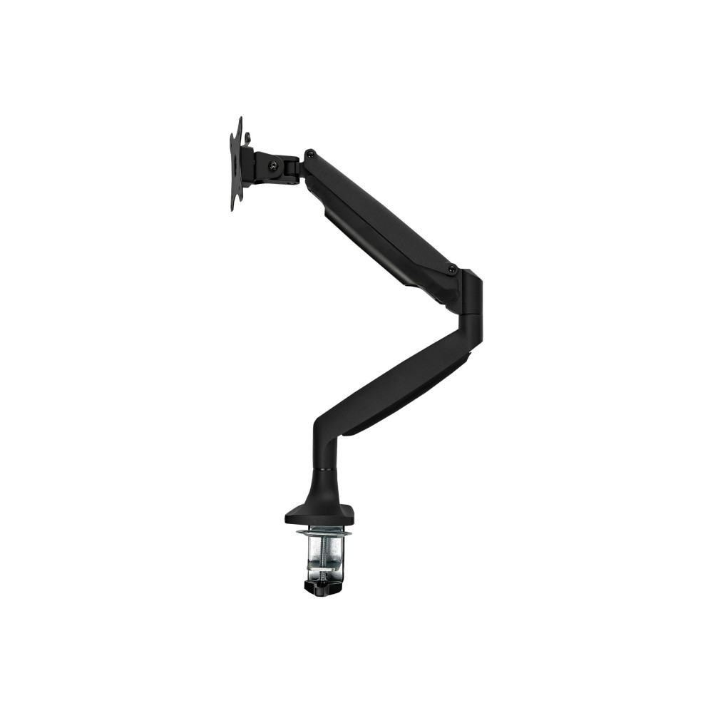 Produktbild för StarTech.com Skrivbordsmonterad monitorarm - Kraftig ergonomisk VESA-monitorarm - En skärm på 9 kg - Rörlig i alla riktningar, höjdjusterbar, ledad - Aluminium - C-klämma/genomföring - Svart monteringssats - justerbar arm - för LCD-display - svart
