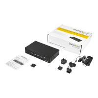 Produktbild för Startech DisplayPort KVM-switch med 4 portar - USB 3.0 - 4K 30 Hz - omkopplare för tangentbord/video/mus/USB - 4 portar - rackmonterbar