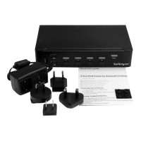Produktbild för Startech DisplayPort KVM-switch med 4 portar - USB 3.0 - 4K 30 Hz - omkopplare för tangentbord/video/mus/USB - 4 portar - rackmonterbar
