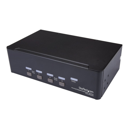 StarTech.com StarTech.com 4-ports Dual DisplayPort KVM-switch - 4K 60 Hz - omkopplare för tangentbord/video/mus/ljud/USB - 4 portar - rackmonterbar